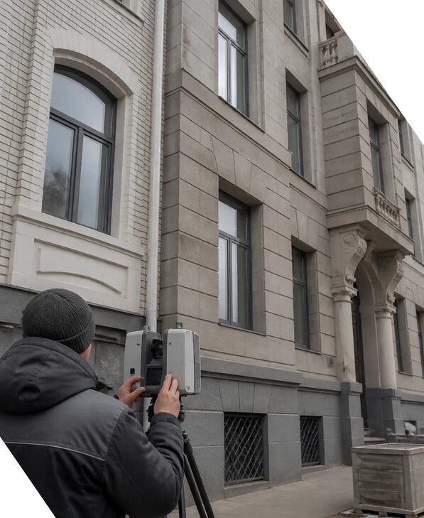 Лазерное сканирование фасадов зданий для обследования в Верхнем Уфалее